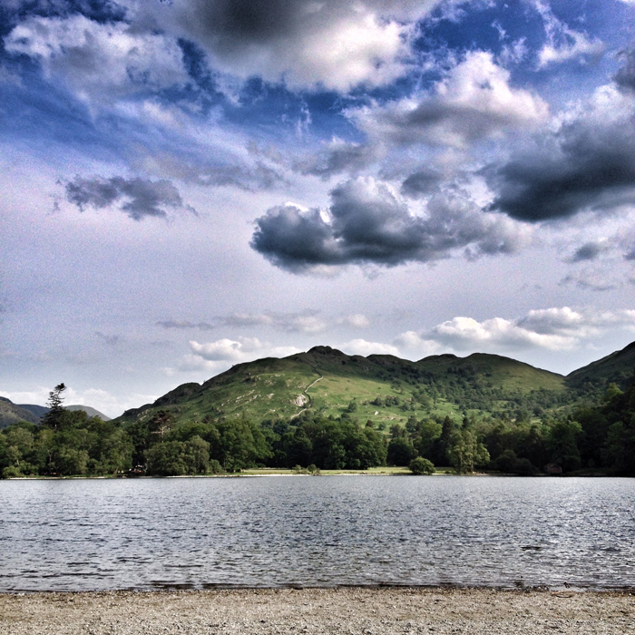 This is the view we look at every time, sitting on the gravel beach under the tree, and are never bored of.