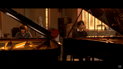 The couple played their first piece of music together again, at a whole new level. “It is falling in love.”